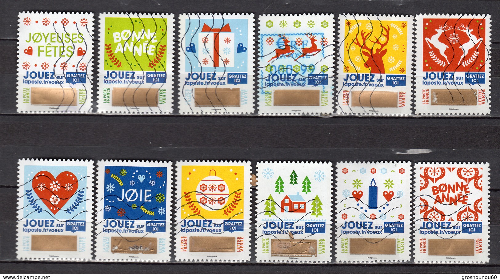 FRANCE SERIE DE 12 TIMBRES AUTOADHESIFS OBLITERES DE 2018 N 1641 A 1652 - Sonstige & Ohne Zuordnung