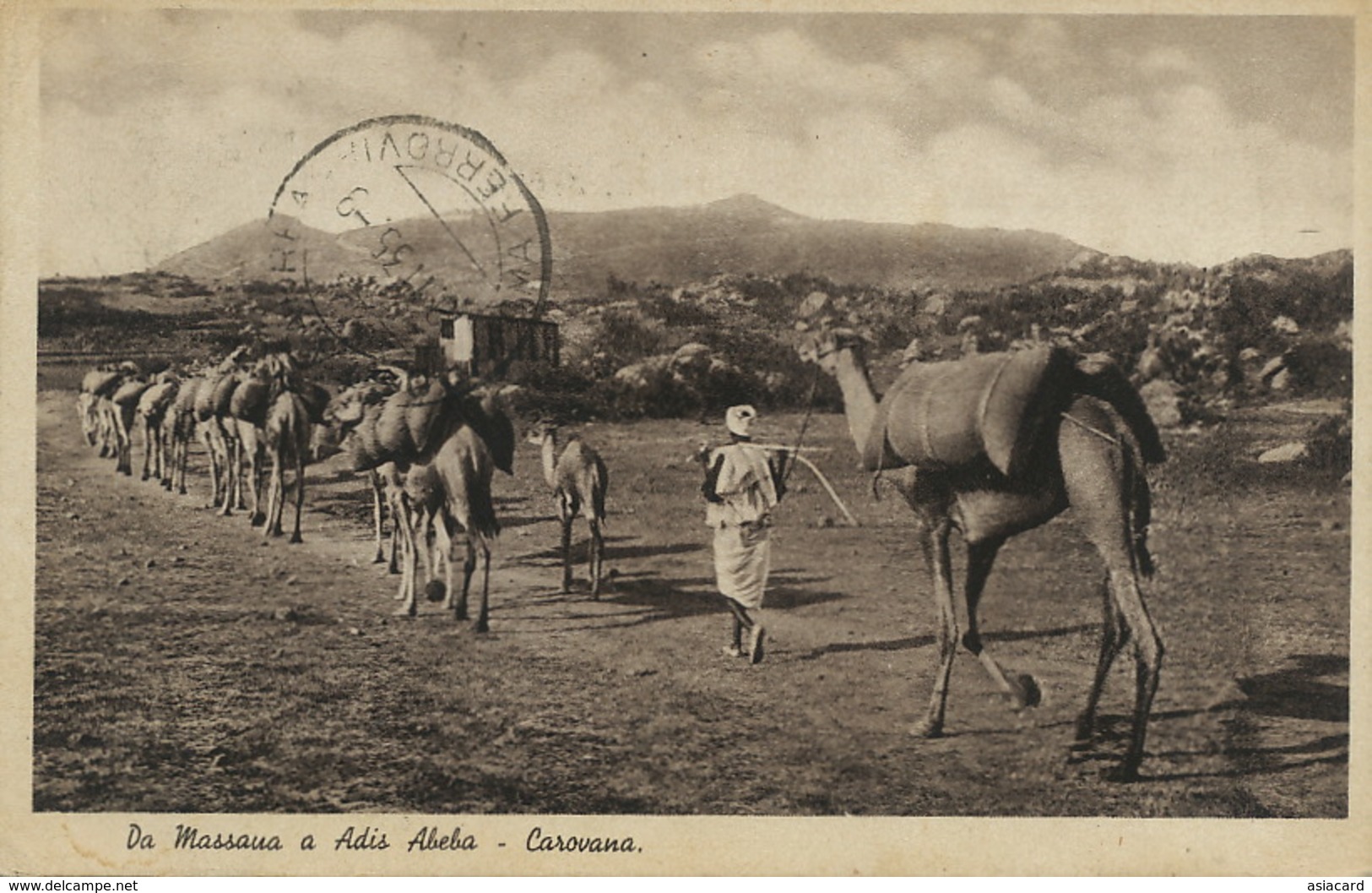 Da Massaua A Adis Abeba Caravana . Caravane De Chameaux . Camel  Asmara Ferrovia To Budapest - Erythrée