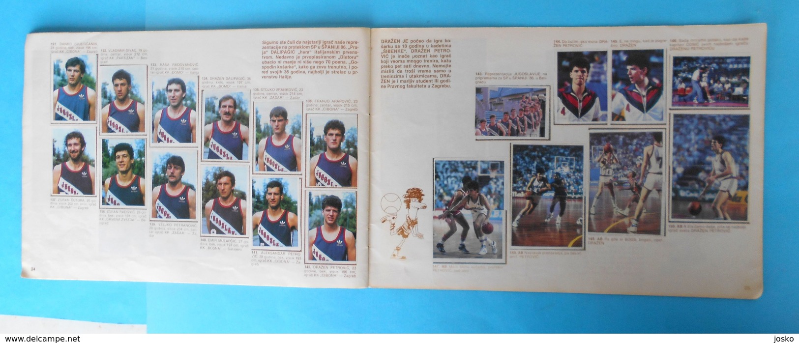 YUGOSLAVIAN OLD BASKETBALL ALBUM Kareem Abdul-Jabbar Magic Johnson Larry Bird Julius Erving Drazen Petrovic LA Lakers