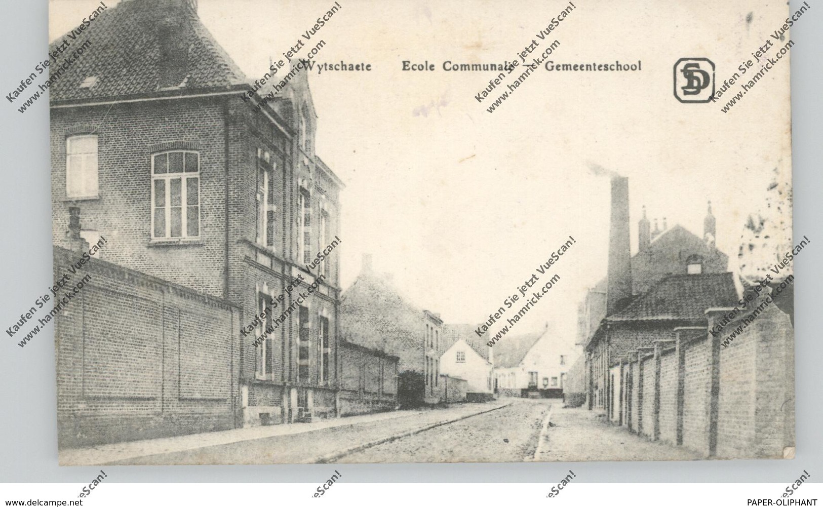 B 8953 HEUVELLAND - WIJTSCHATE, Gemeenteschool, 1917, Deutsche Feldpost - Heuvelland