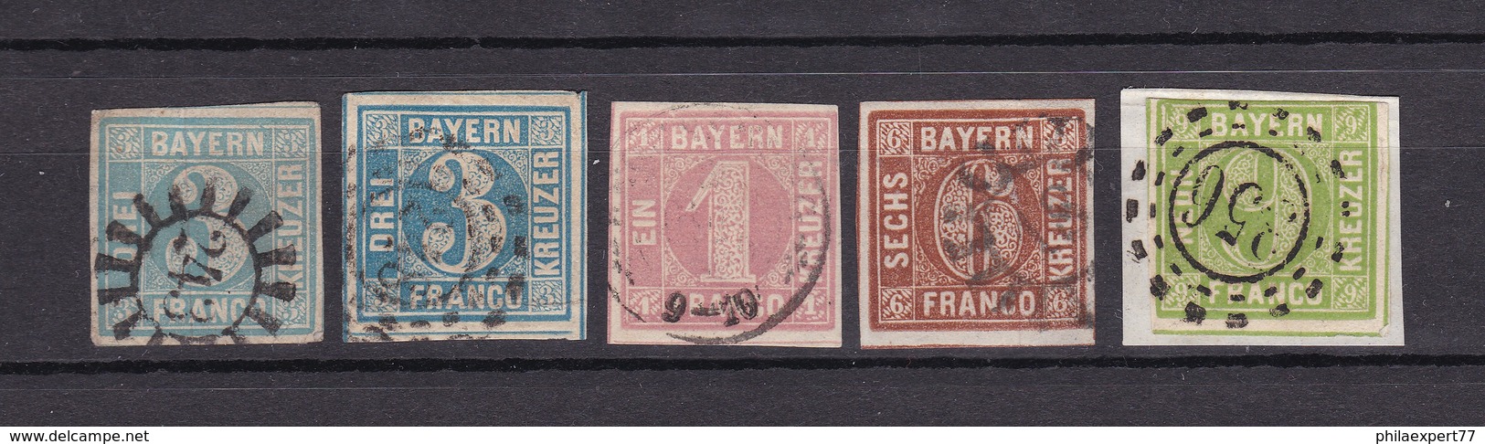 Bayern - 1849/50 - Michel Nr. 2/5 - Gest. - 70 Euro - Sonstige & Ohne Zuordnung