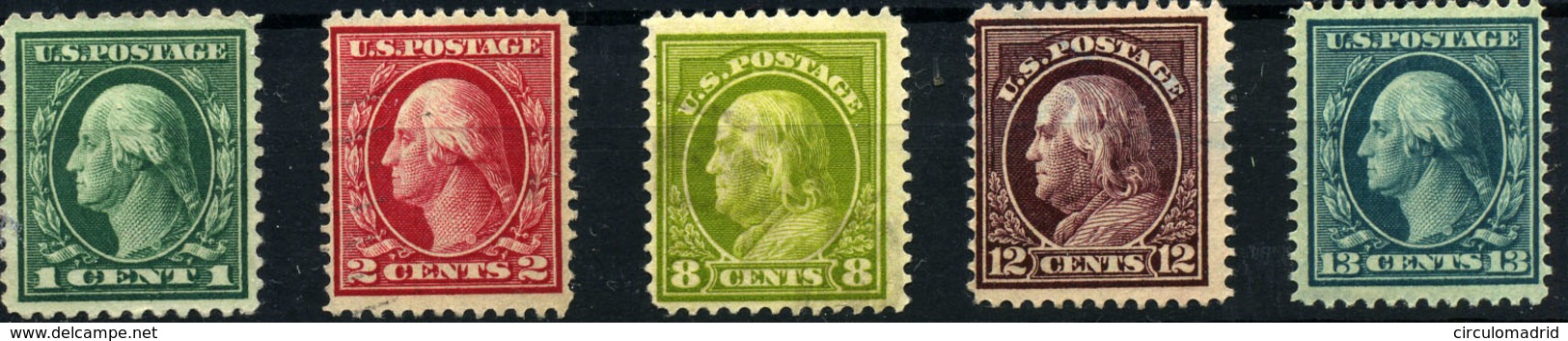 Estados Unidos Nº 182/3, 185, 189 Y 175. Año 1912/15 - Unused Stamps