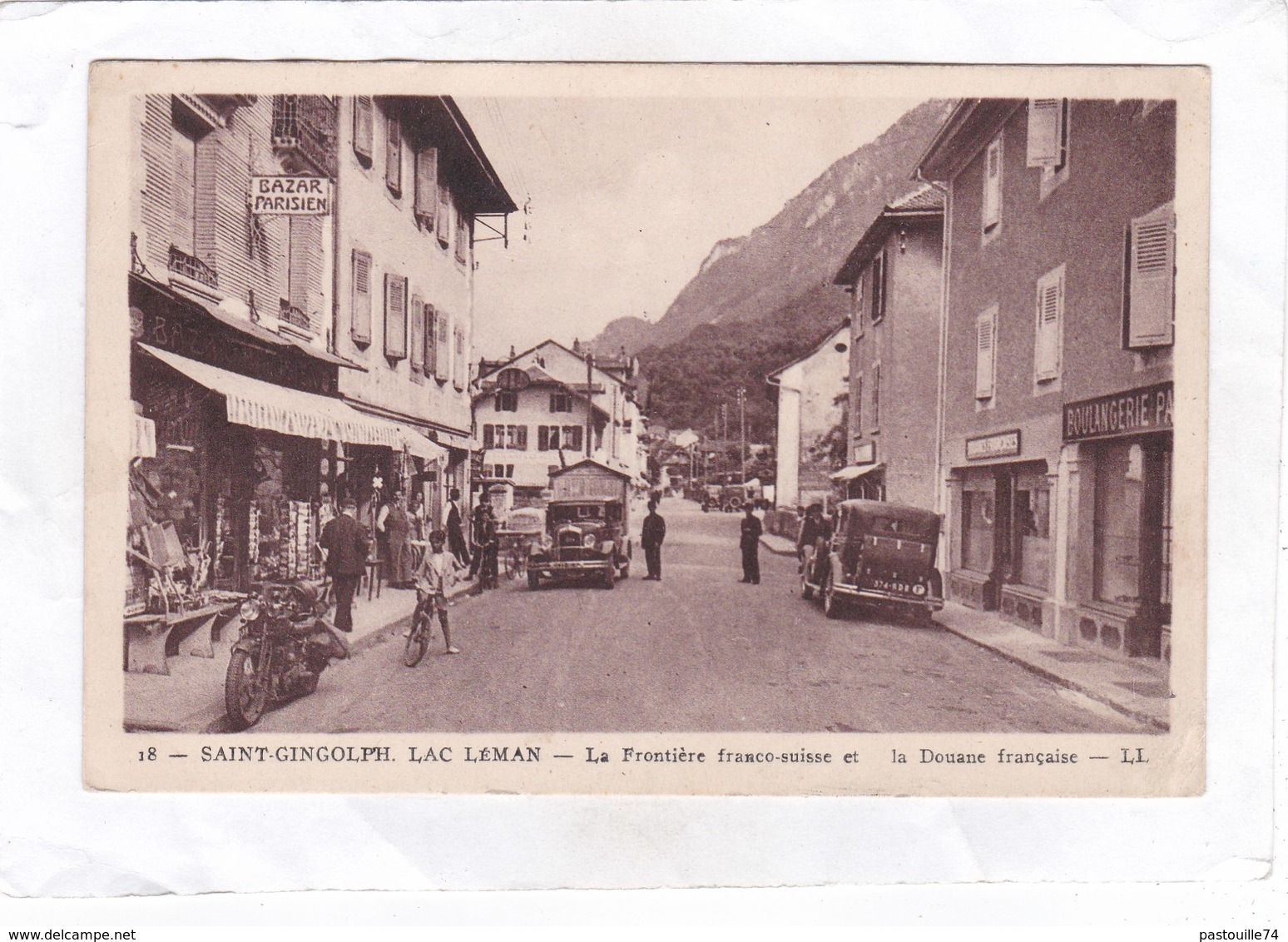 CPA :  14 X 9  -  18  -  SAINT-GINGOLPH.  LAC  LEMAN  -  La Frontière Franco-Suisse Et La Douane Française - Otros & Sin Clasificación