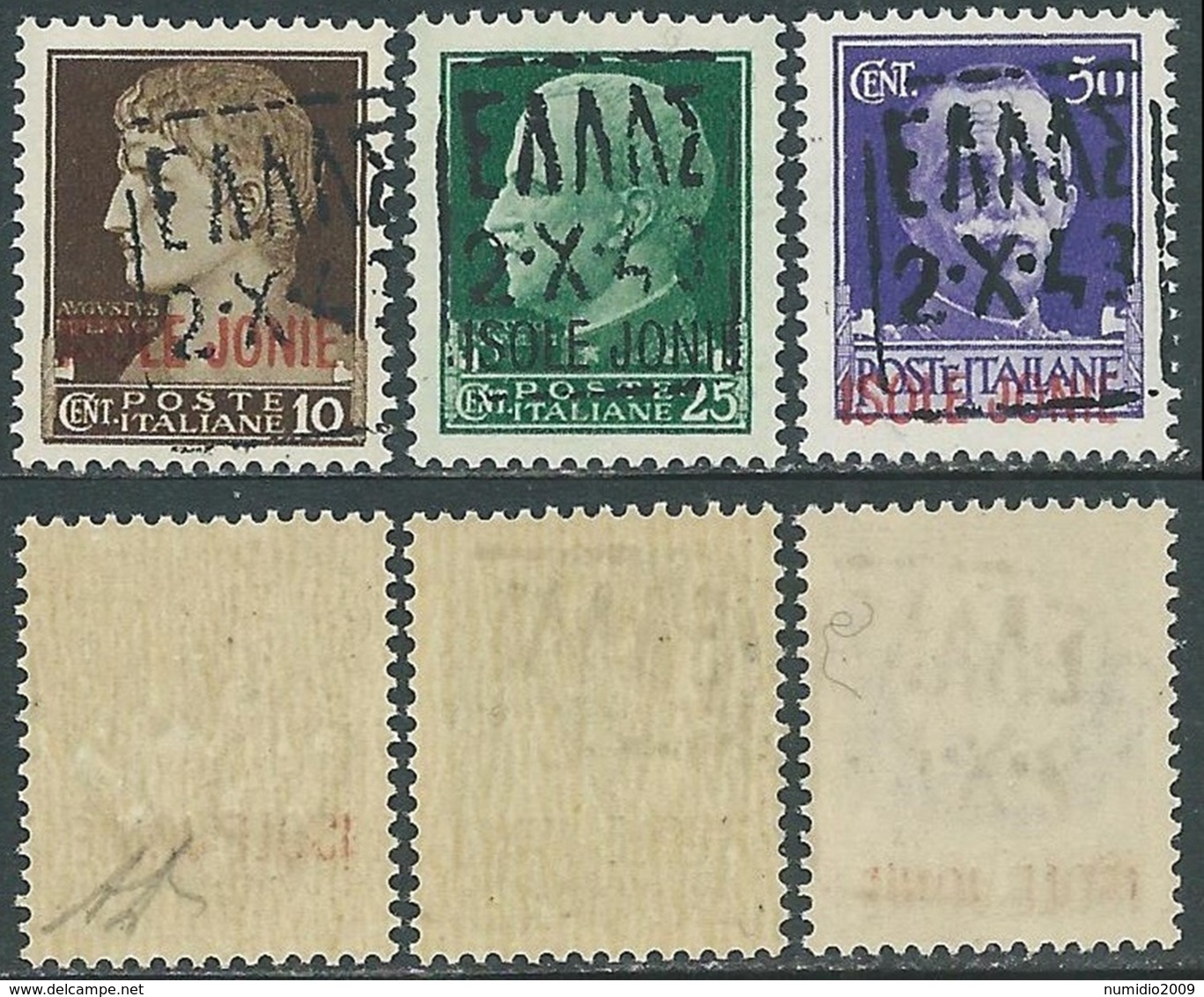 1943 OCCUPAZIONE TEDESCA ZANTE 3 VALORI MNH ** - RB37-9 - Deutsche Bes.: Zante