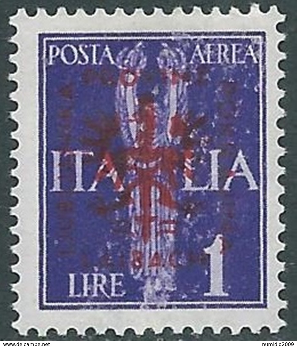 1944 OCCUPAZIONE TEDESCA LUBIANA POSTA AEREA 1 LIRA MNH ** - RB37-5 - Duitse Bez.: Ljubljana