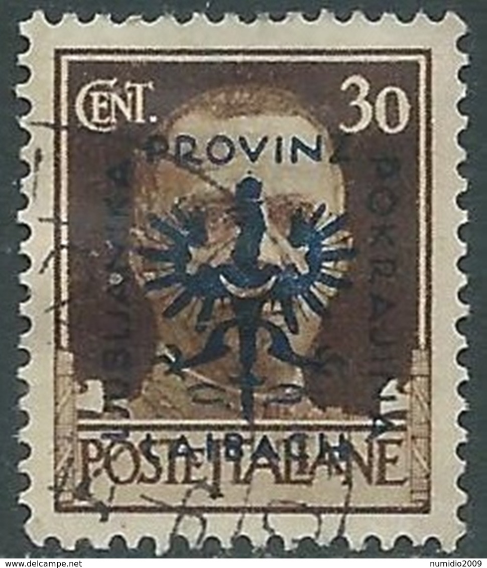 1944 OCCUPAZIONE TEDESCA LUBIANA USATO EFFIGIE 30 CENT - RB40-9 - Occ. Allemande: Lubiana