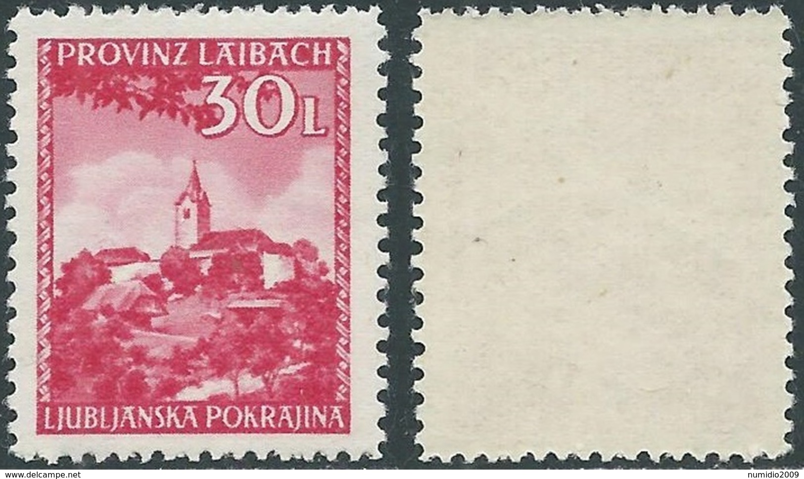 1945 OCCUPAZIONE TEDESCA LUBIANA VEDUTE 30 LIRE MNH ** - RB37-10 - Occ. Allemande: Lubiana