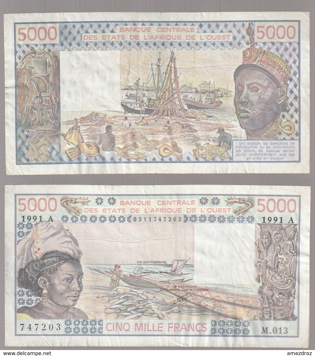 Billet De 5000 Francs CFA BCAO Côte D'Ivoire - Côte D'Ivoire