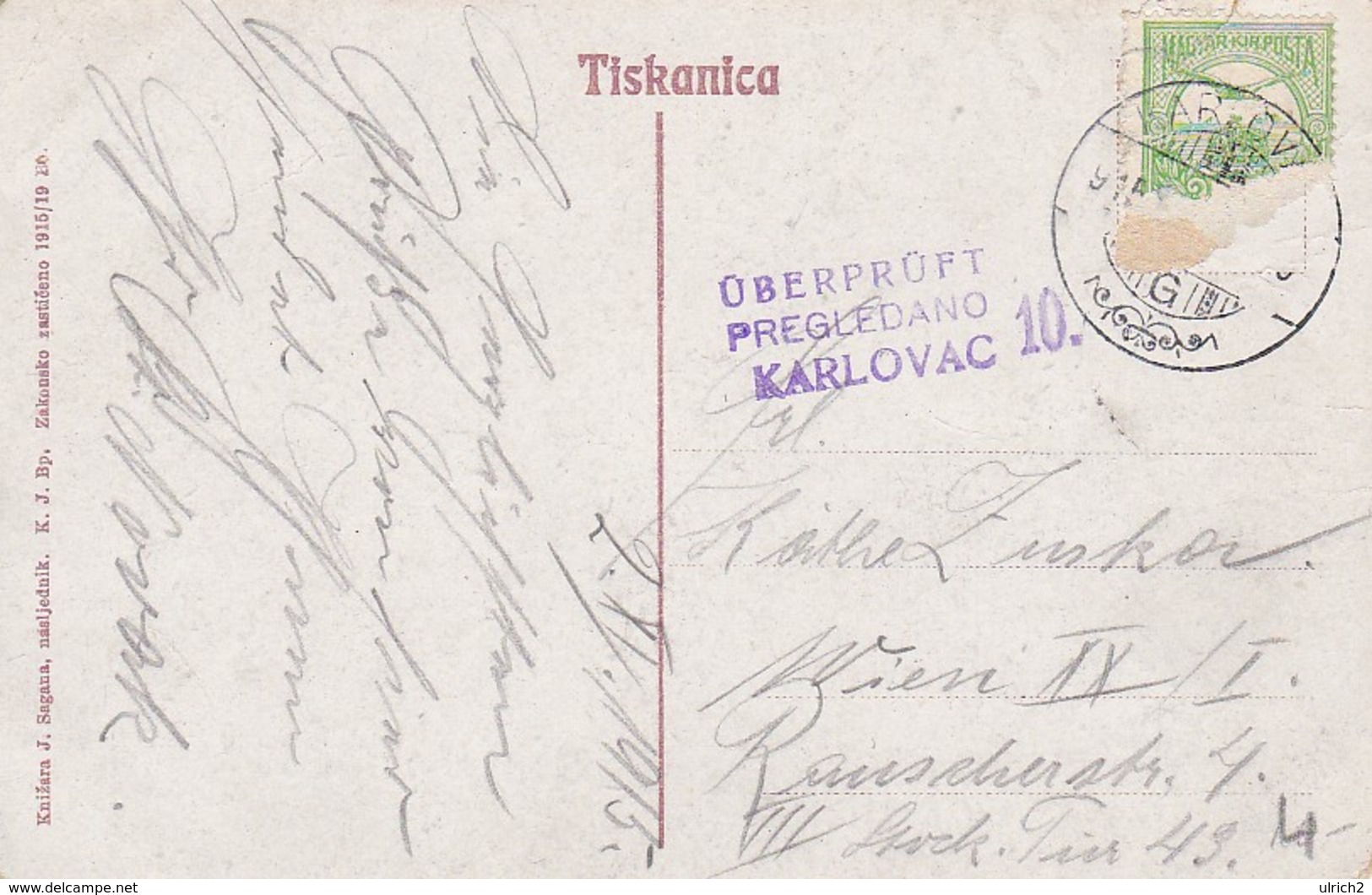 AK Karlovac - Kupski Most - Überprüft Karlovac 1915  (45932) - Kroatien