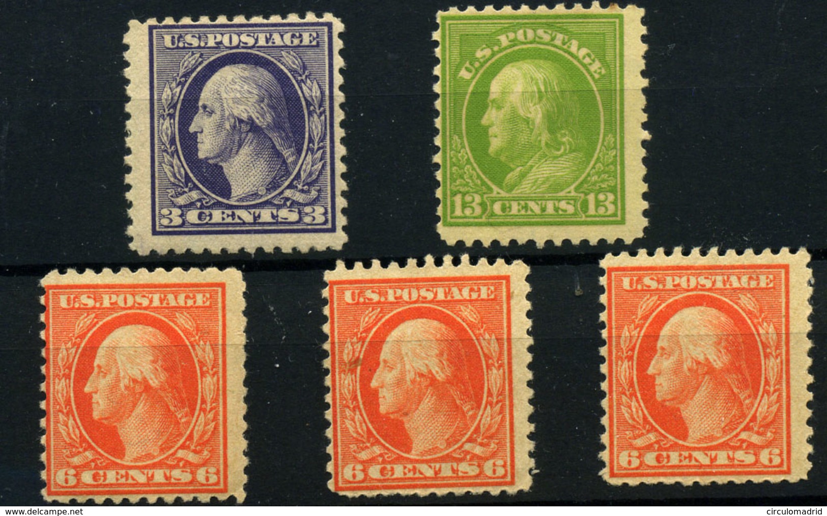 Estados Unidos Nº 201, 204 Y 211. Año 1916/19 - Unused Stamps