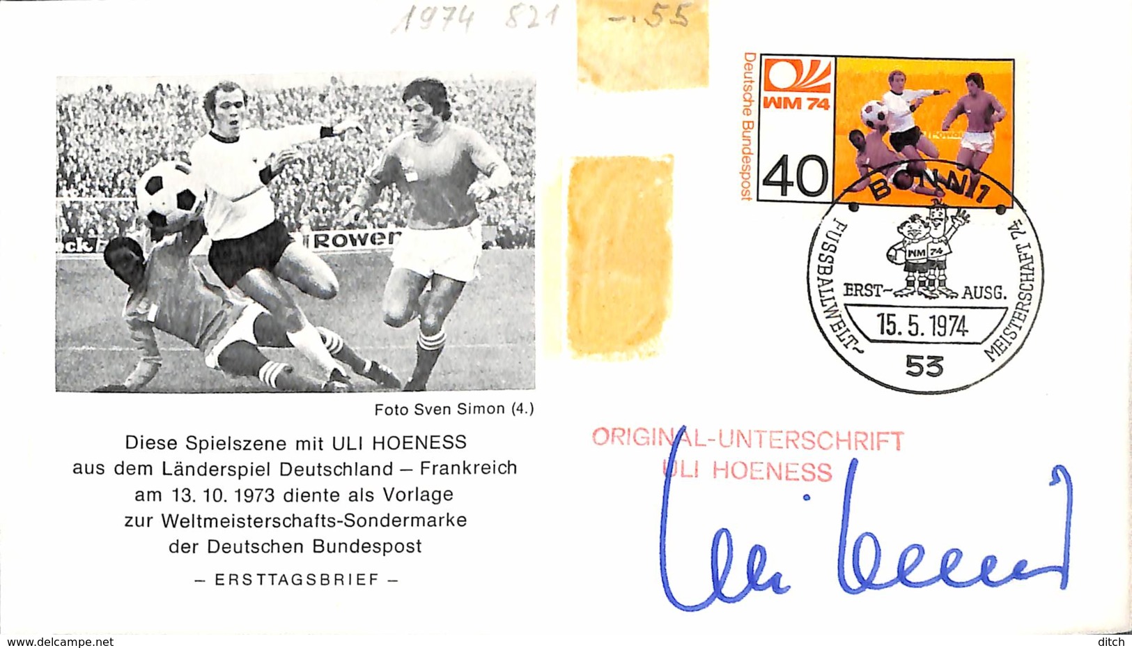 D - [902785]TB//-Allemagne 1974 - BONN, Sports, Football - Altri & Non Classificati