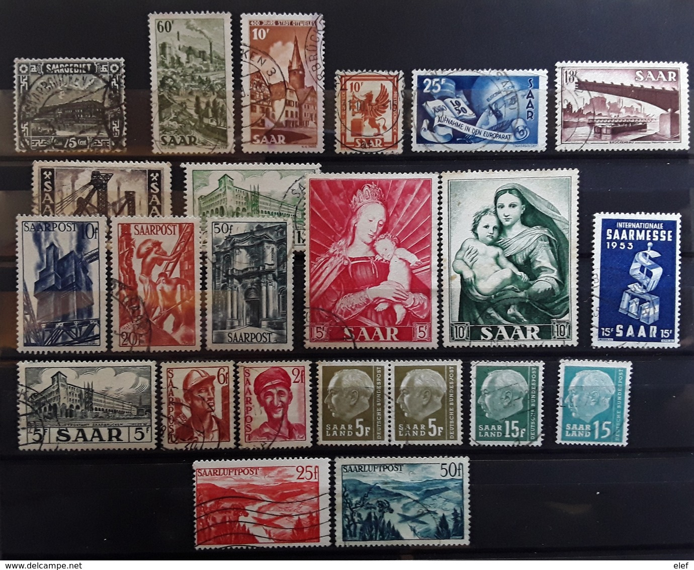 SARRE SAAR, Collection De 23 Timbres Obl Dont Poste Aérienne,  Bonnes Valeurs , Cote 66 Euros TB - Collezioni & Lotti