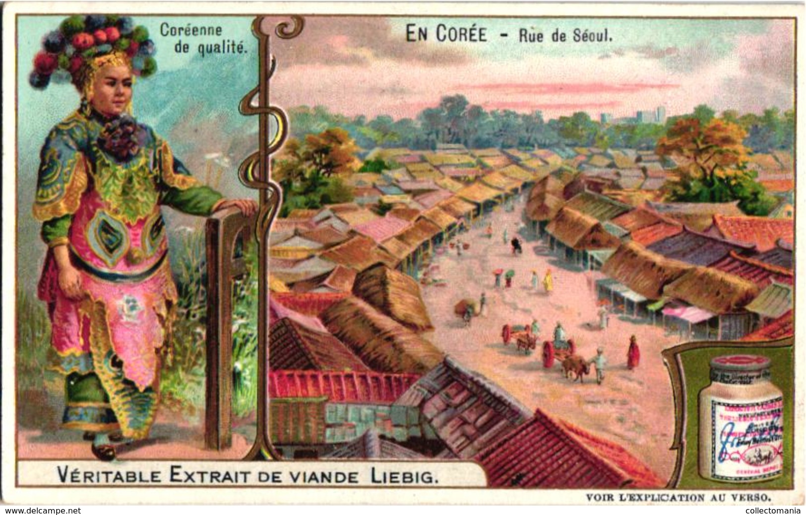 0766 Liebig 6 Cards In Corea En Corée Récolte Du Riz Sport Echasses Rue De Séoul Diseur De Bonne Aventure C1904 - Liebig