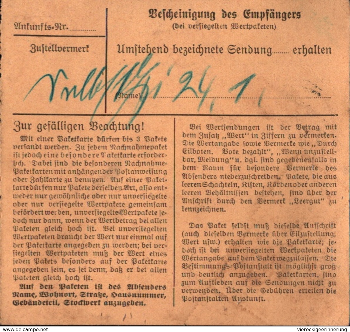 ! 1934 Paketkarte Deutsches Reich, Schleswig, Dreifarbenfrankatur - Briefe U. Dokumente