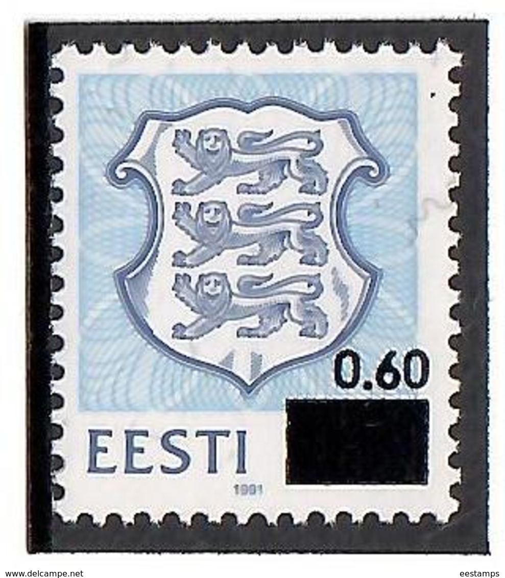 Estonia 1993 . Overprinted(Arms).  1v: "0.60" On Definitive 0.15 ( #3).  Michel # 203 - Estonie