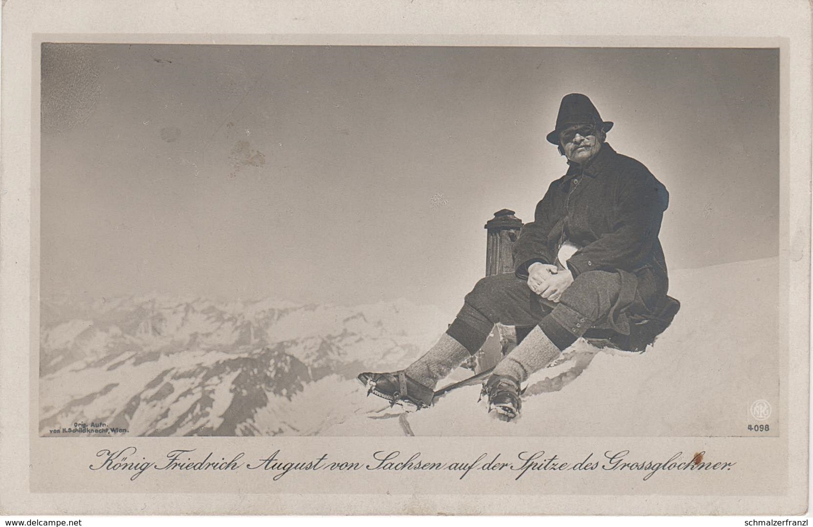 Foto AK König Friedrich August III Von Sachsen Auf Der Spitze Des Großglockner Bergsteiger Tirol Österreich Alpen Winter - Heiligenblut