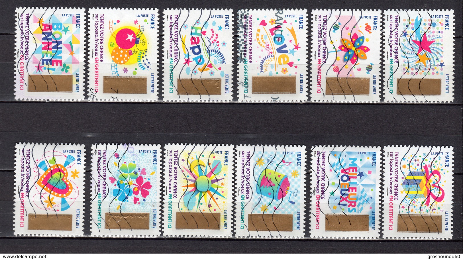 FRANCE SERIE DE 12 TIMBRES AUTOADHESIFS OBLITERES  DE 2017 N 1490 A 1501 - Sonstige & Ohne Zuordnung