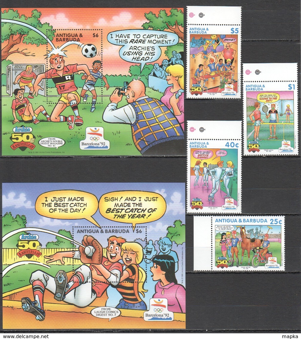 B566 ANTIGUA & BARBUDA ARCHIE COMICS OLYMPIC GAMES 4ST+2BL MNH - Cómics