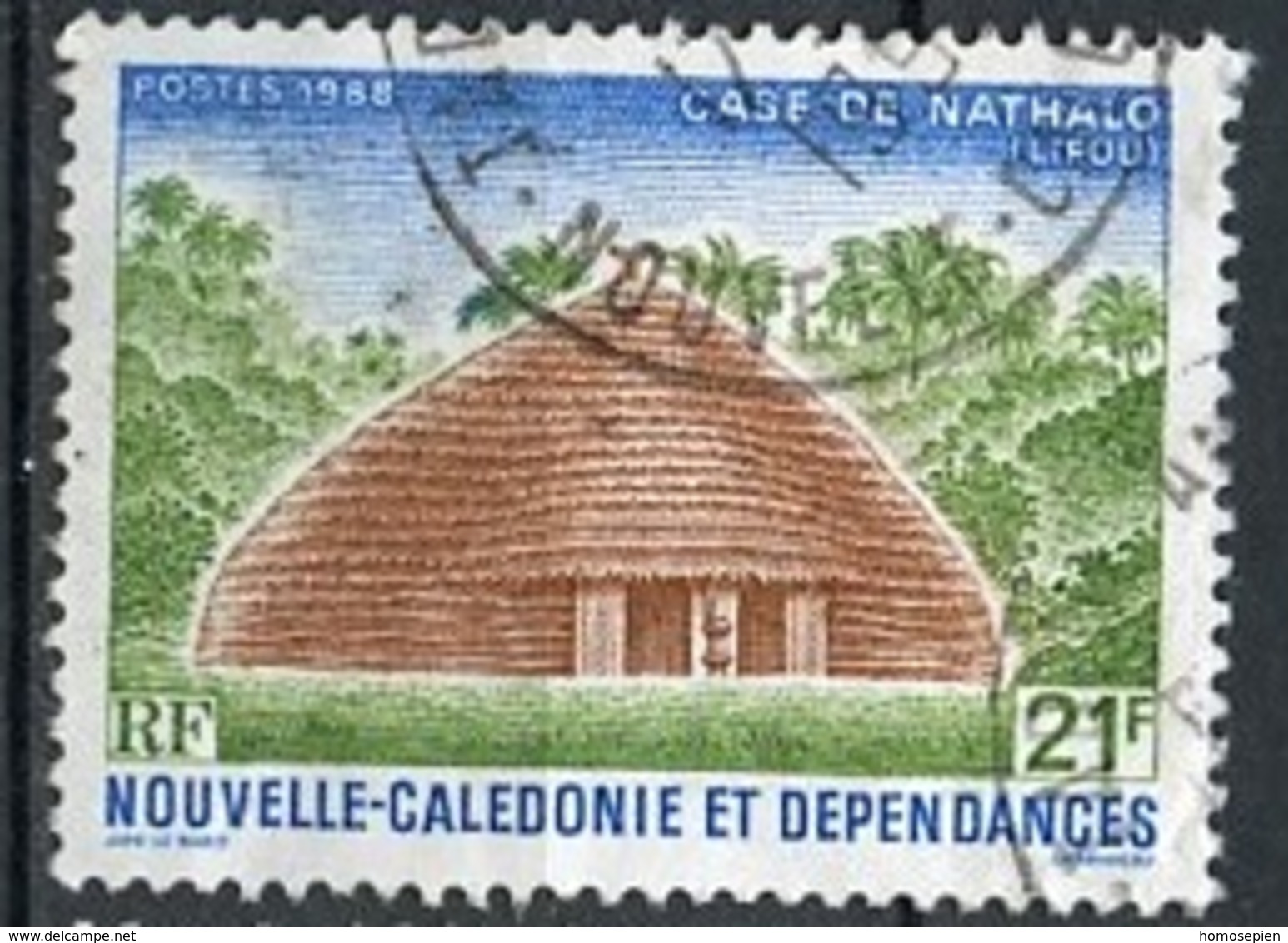 Nouvelle Calédonie - Neukaledonien - New Caledonia 1988 Y&T N°554 - Michel N°824 (o) - 21f Case De Nathalo - Oblitérés