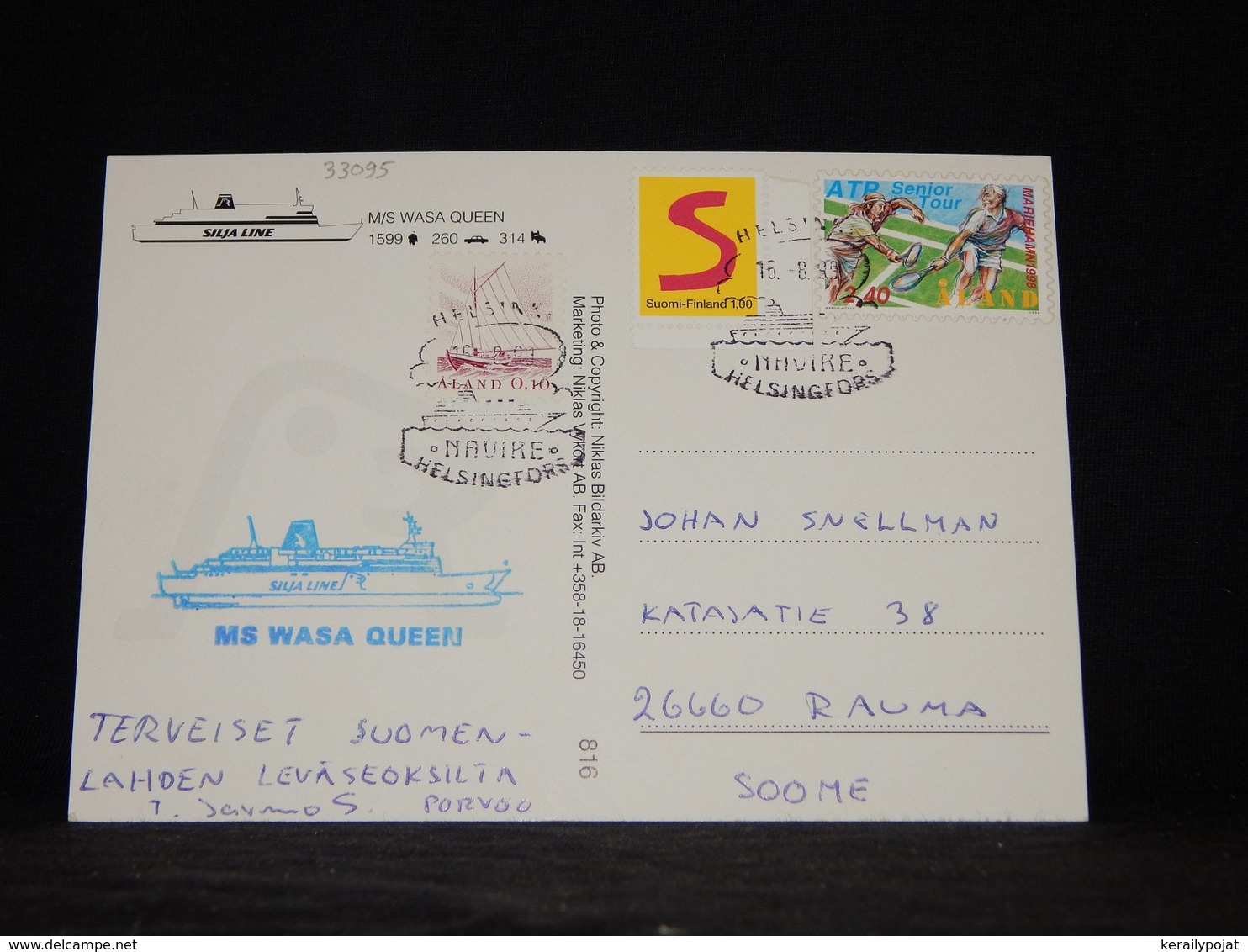 Aland 1999 Helsinki MS Wasa Queen Navire Card__(L-33095) - Aland