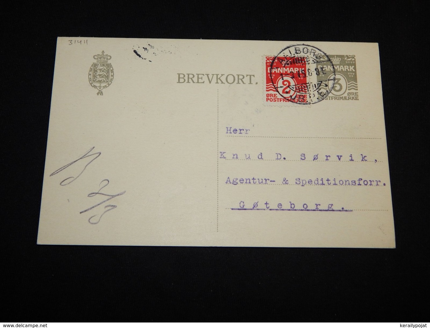 Denmark 1916 Aalborg 3ö Grey Stationery Card__(L-31411) - Postal Stationery