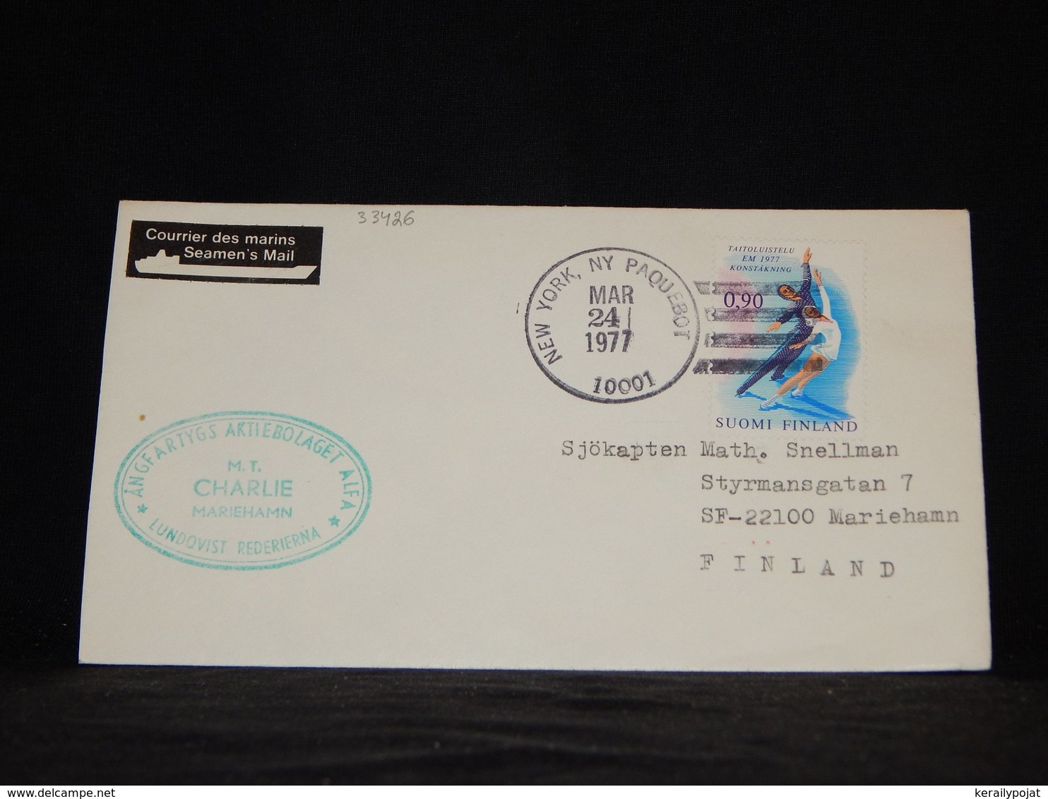 Finland 1977 New York M.T. Charlie Paquebot Cover__(L-33426) - Covers & Documents
