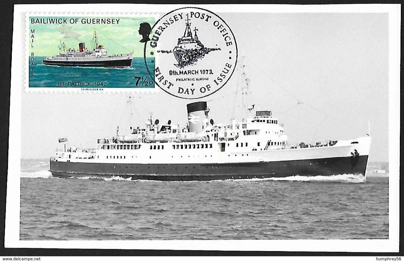 1973 - GUERNSEY - Card + SG 82 [St. Patrick] + GUERNSEY POST OFFICE - Guernesey