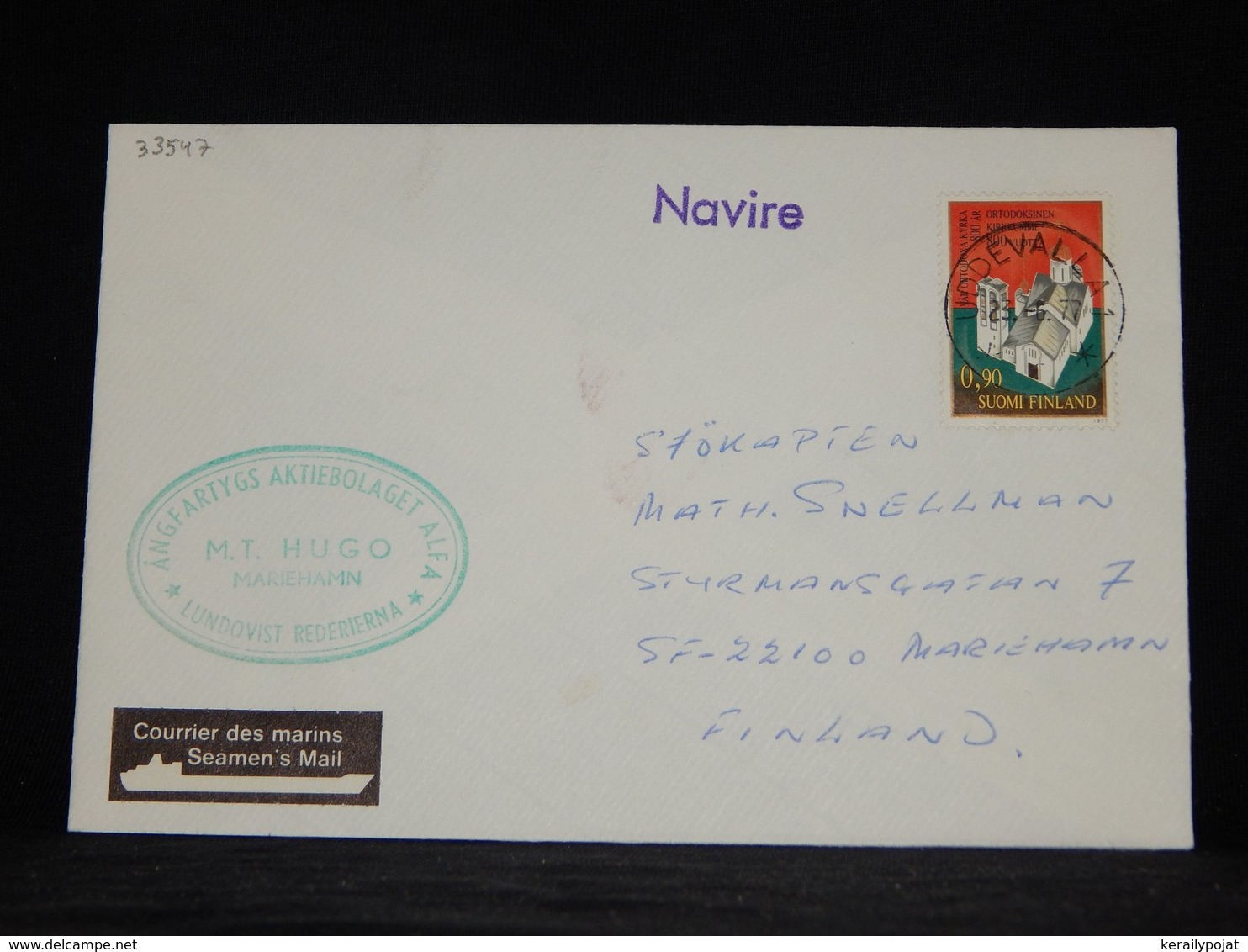 Finland 1988 Uddevalla M.T. Hugo Navire Cover__(L-33547) - Covers & Documents