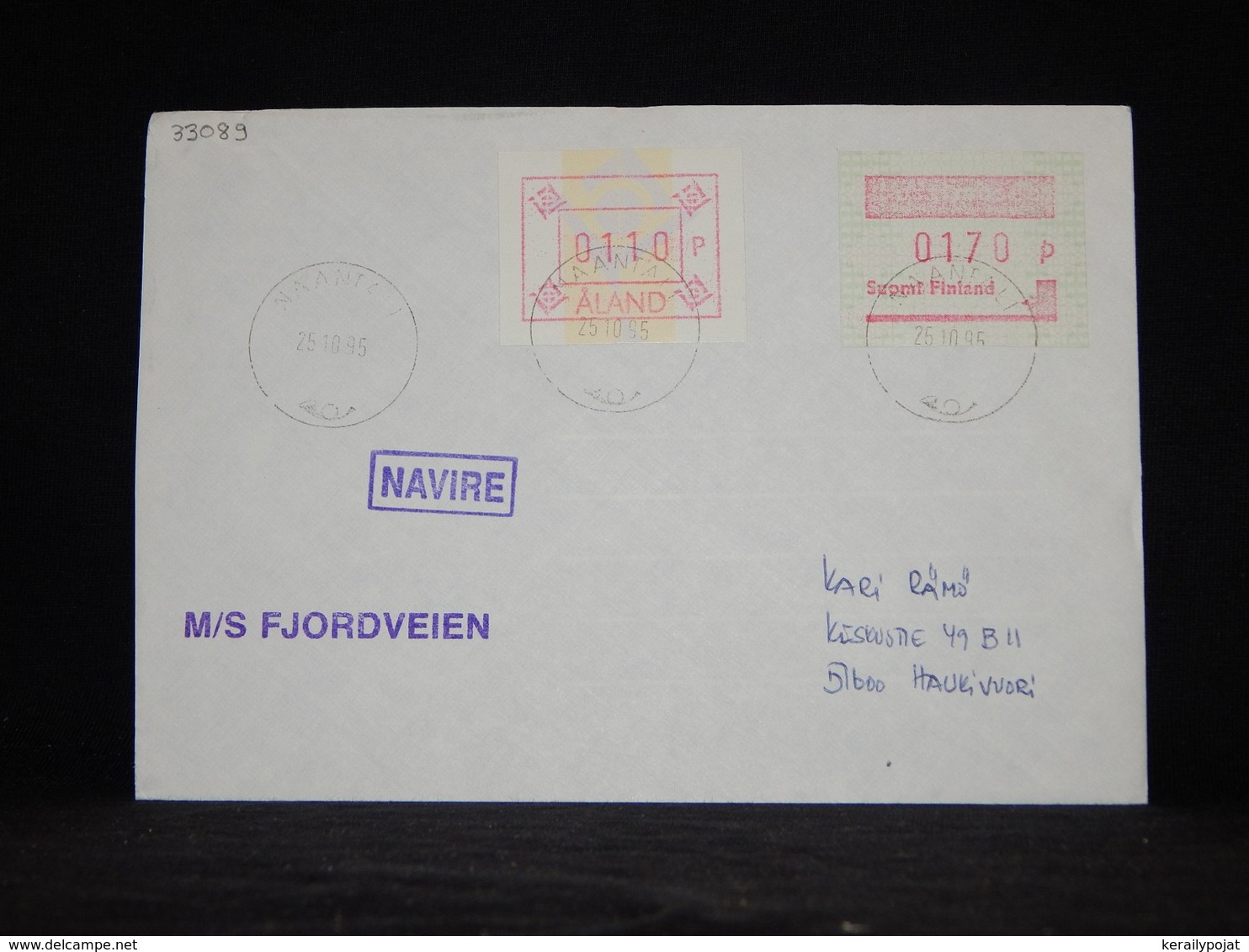 Finland 1995 Naantali M/S Fjordveien Navire Cover__(L-33089) - Covers & Documents