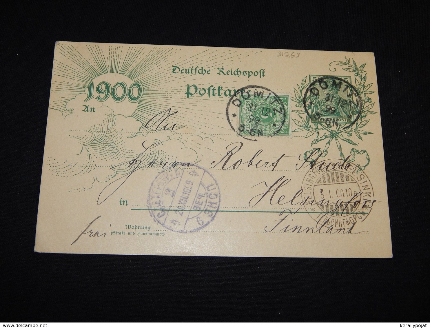 Germany 1900 Dömitz 5pf Green C To Finland__(L-31263) - Covers & Documents