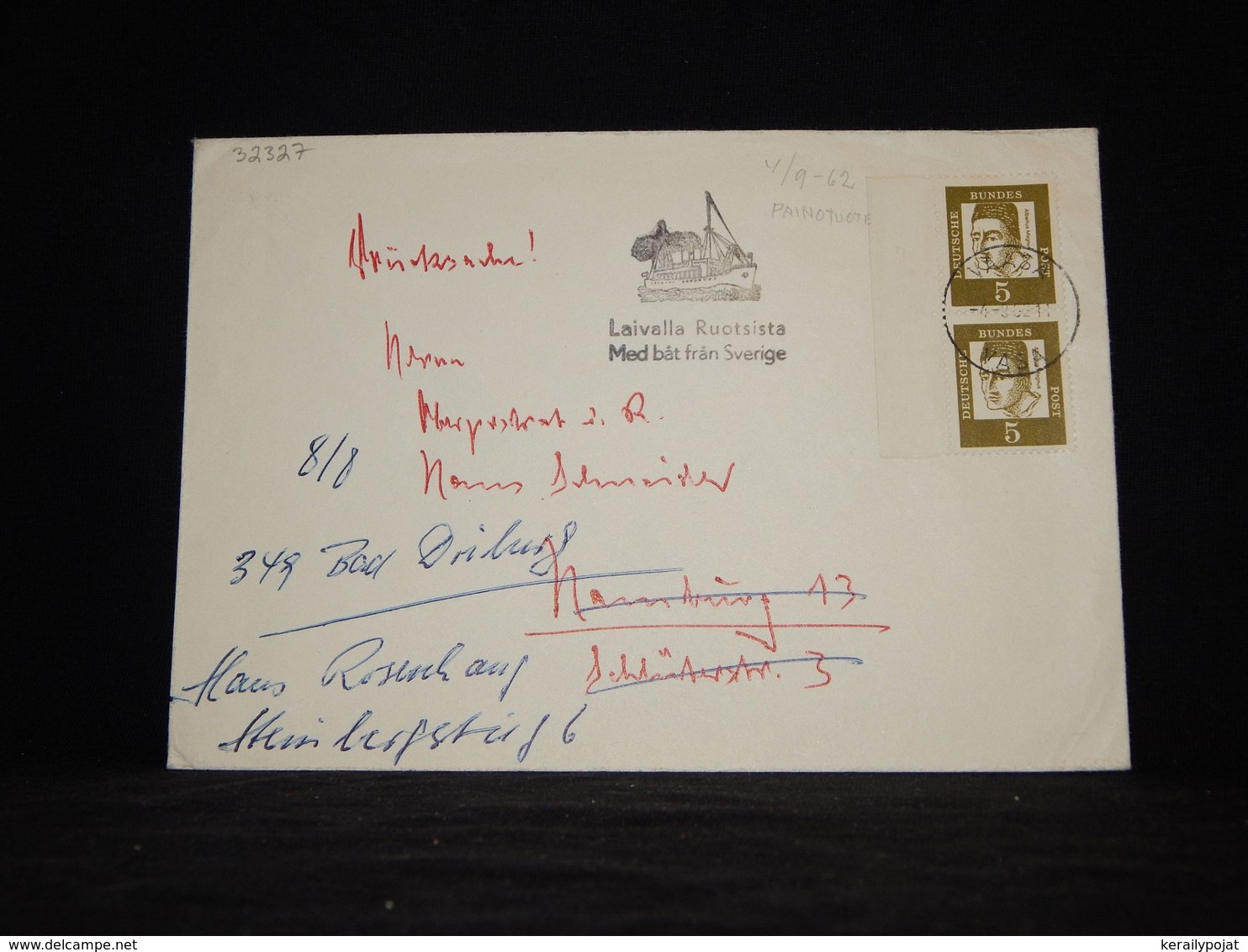 Germany BRD 1962 Vaasa Ship Mail Cover To Germany__(L-32327) - Lettres & Documents
