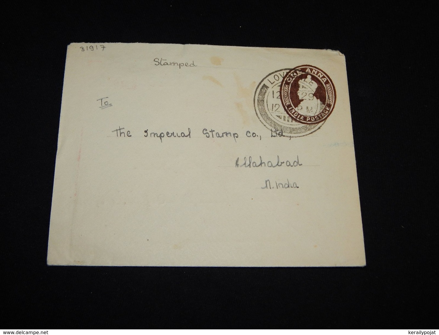 India 1929 Lovedale One Anna Brown Stationery Envelope__(L-31917) - Buste