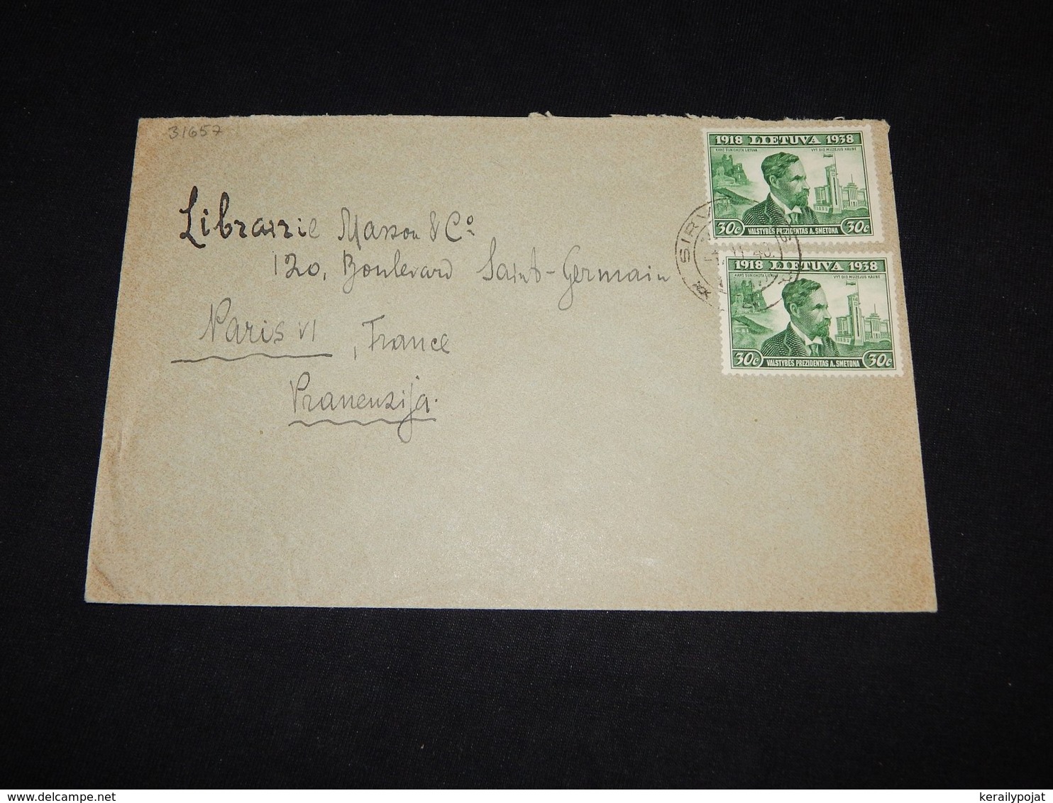 Lithuania 1940's Cover To France__(L-31657) - Lituanie
