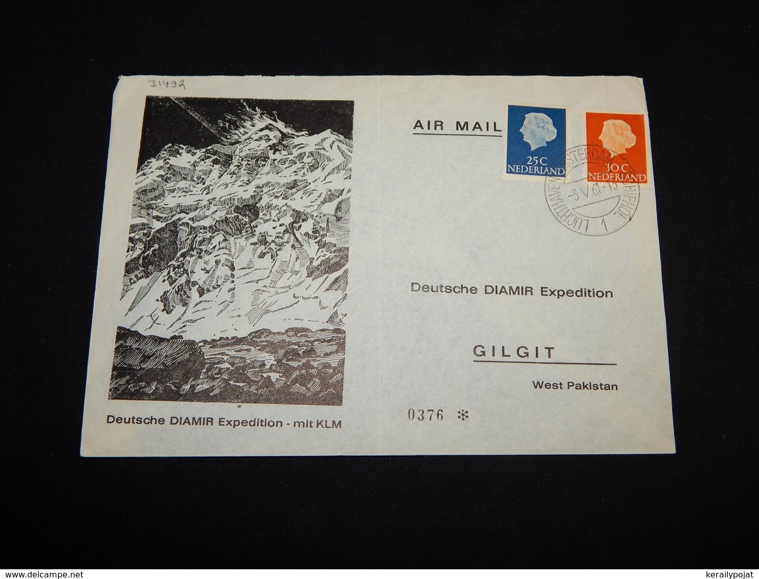 Netherlands 1961 Air Mail Cover To Pakistan__(L-31492) - Brieven En Documenten