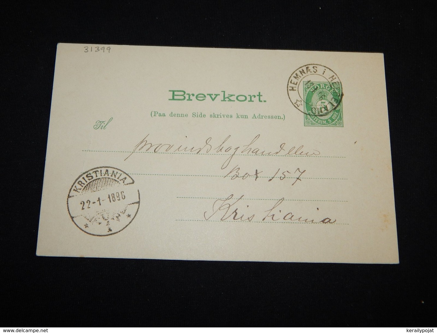 Norway 1896 Hemnes 5ö Green Stationery Card__(L-31399) - Postwaardestukken