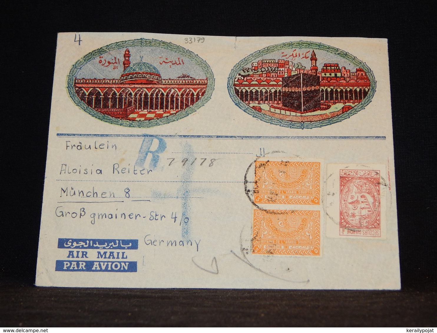 Saudi Arabia 1955 Registered Cover To Germany__(L-33179) - Saudi-Arabien