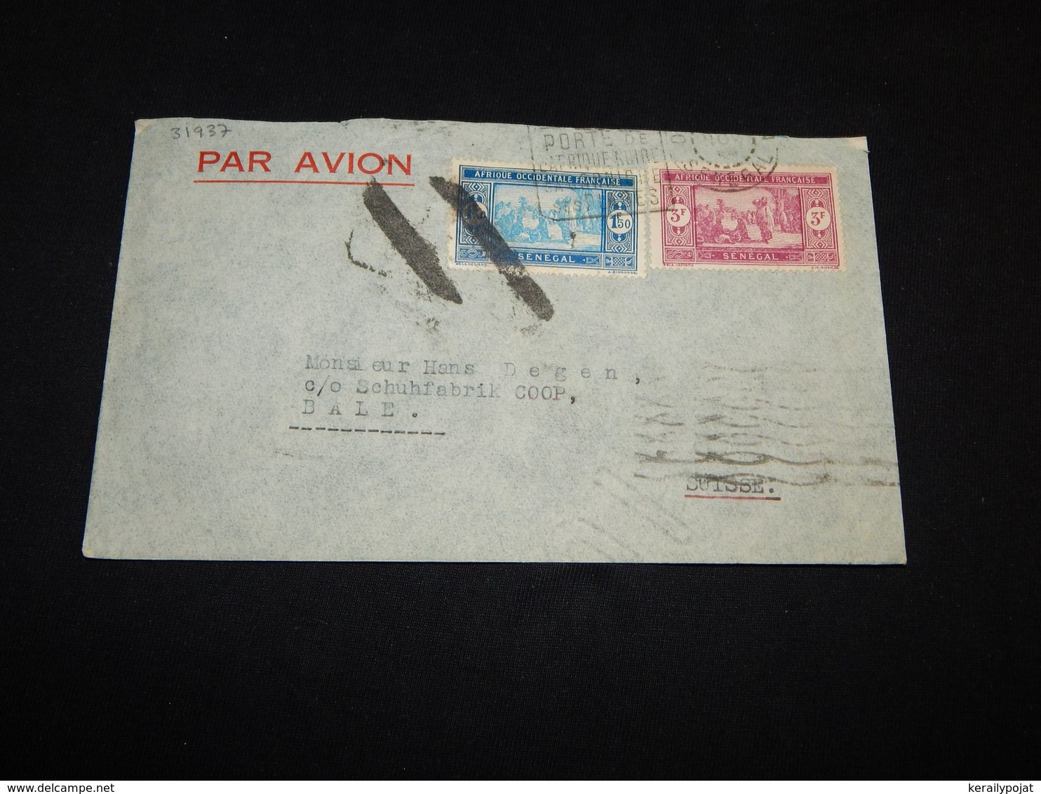 Senegal 1935 Air Mail Cover To Switzerland__(L-31937) - Airmail