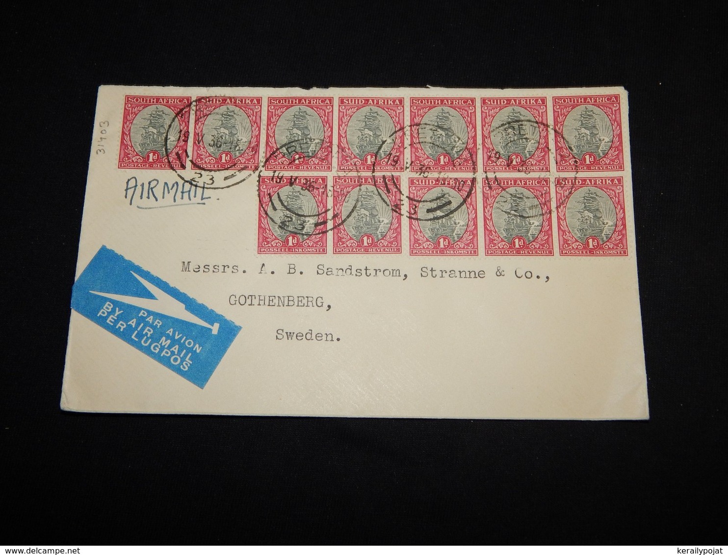 South Africa 1936 Pretoria Air Mail Cover To Sweden__(L-31403) - Airmail