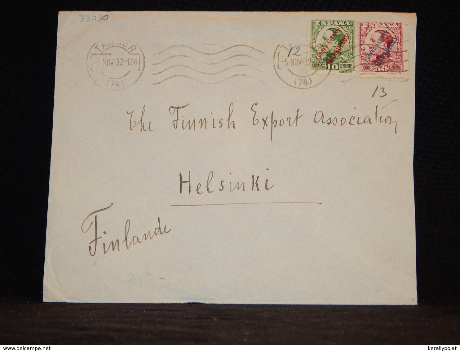 Spain 1932 Tanger Cover To Finland__(L-33030) - Covers & Documents