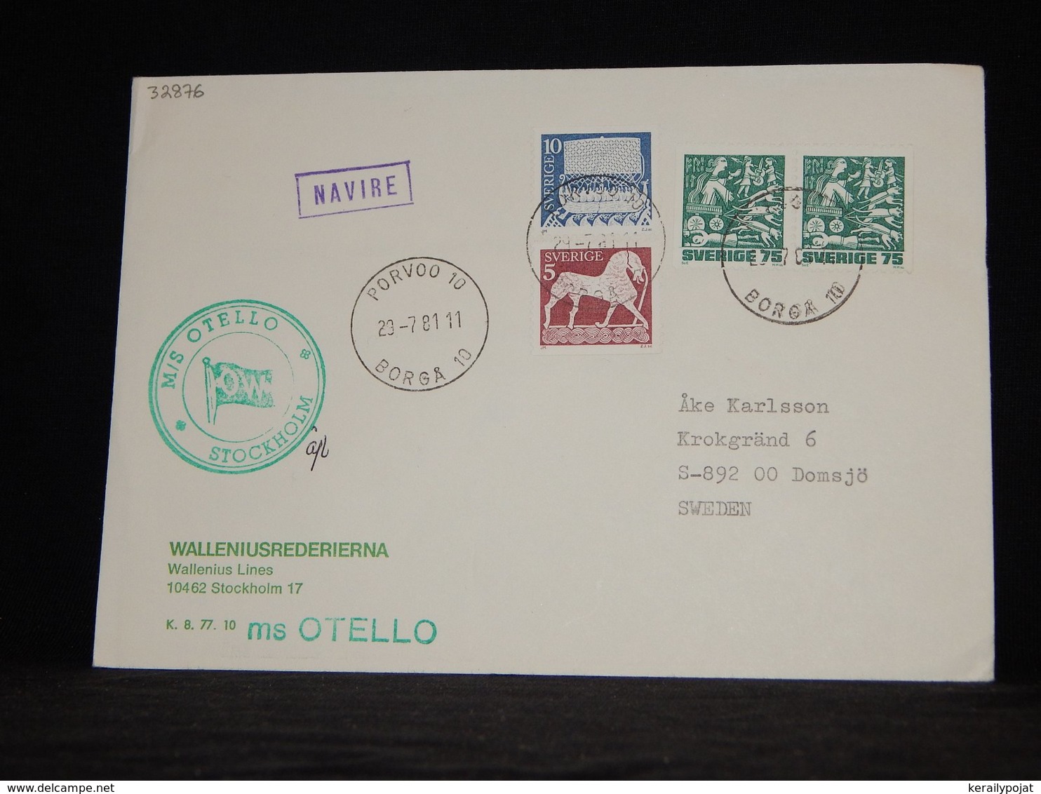 Sweden 1981 Porvoo M/S Otello Navire Cover__(L-32876) - Covers & Documents