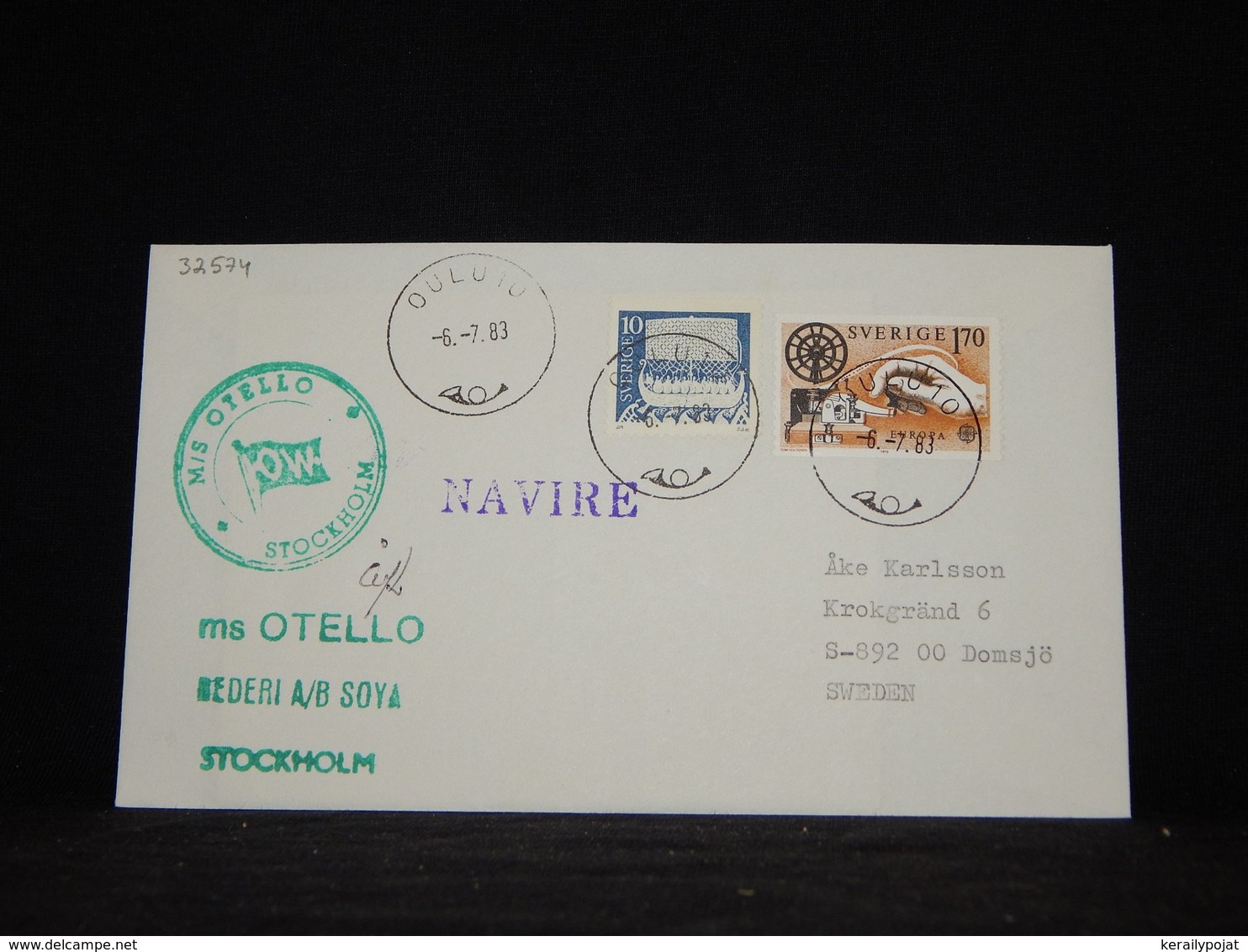 Sweden 1984 Oulu Ms Otello Navire Cover__(L-32574) - Lettres & Documents