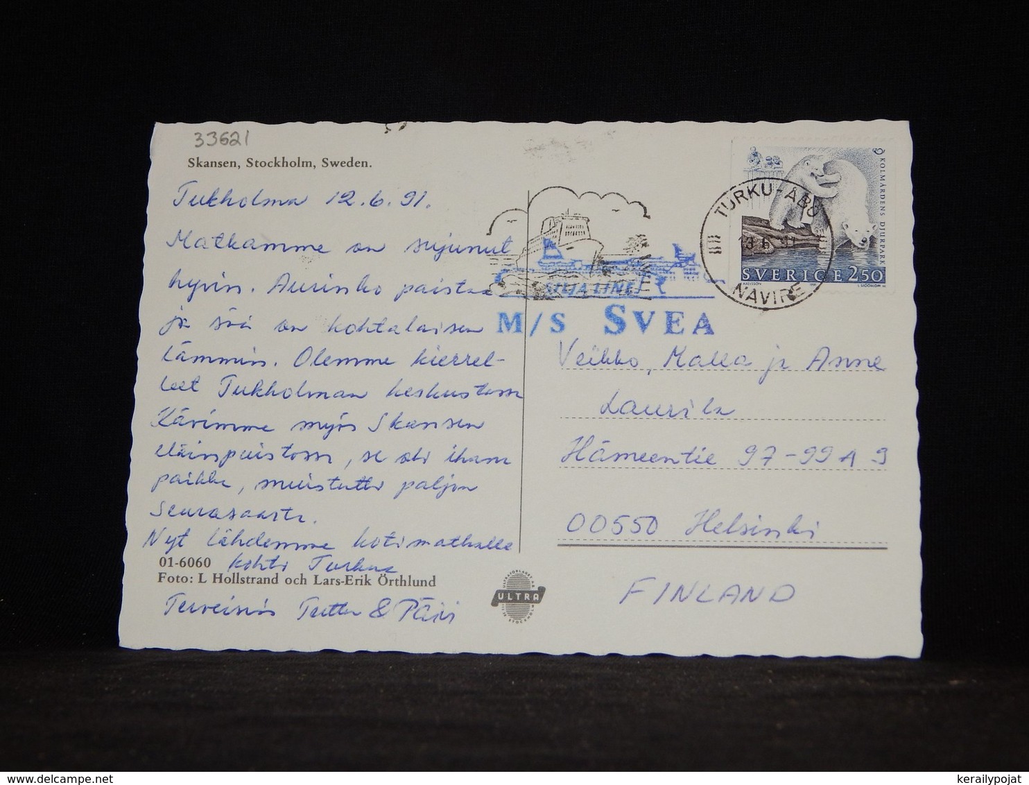 Sweden 1991 Turku M/S Svea Navire Card__(L-33621) - Lettres & Documents