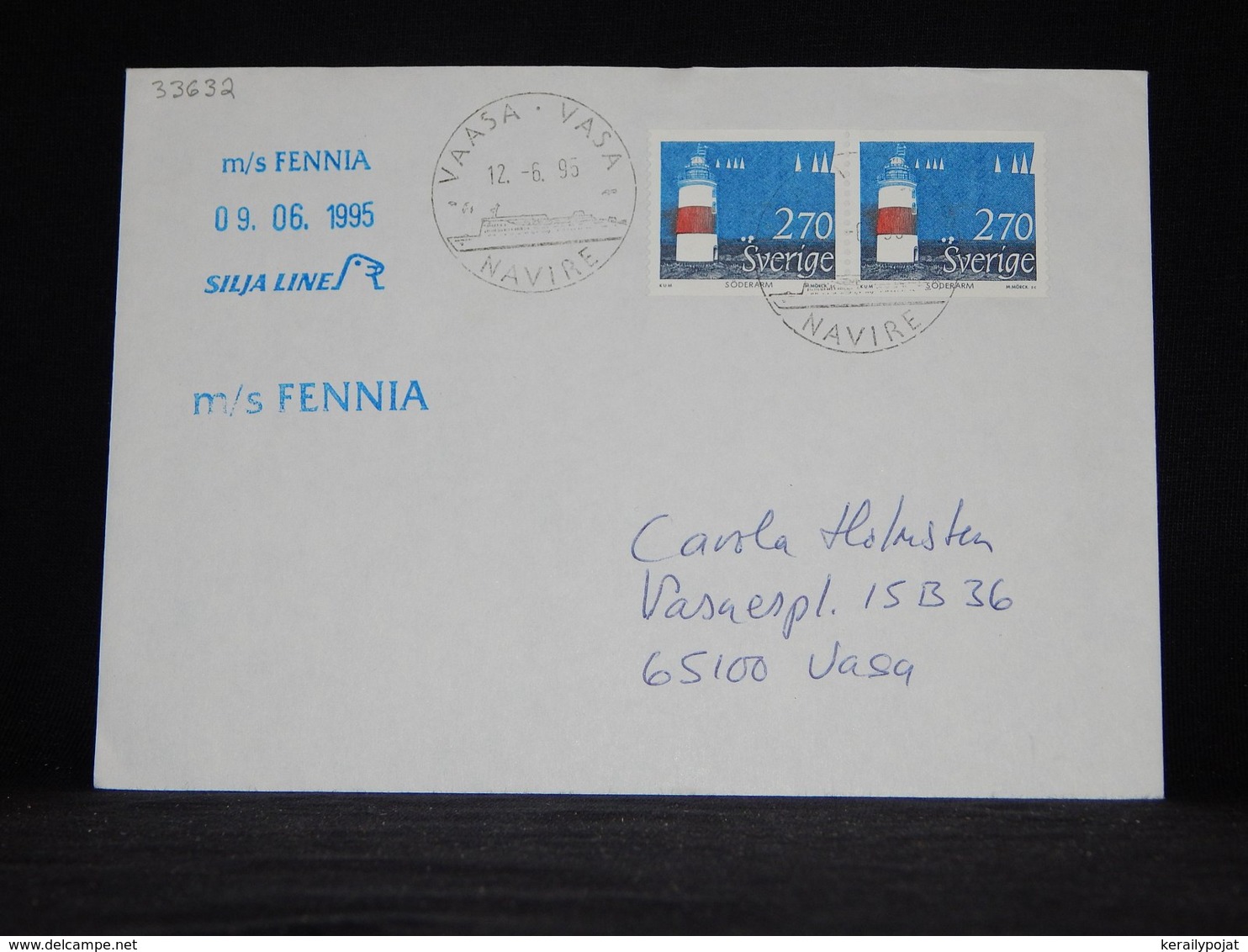 Sweden 1995 Vaasa M/s Fennia Navire Cover__(L-33632) - Lettres & Documents