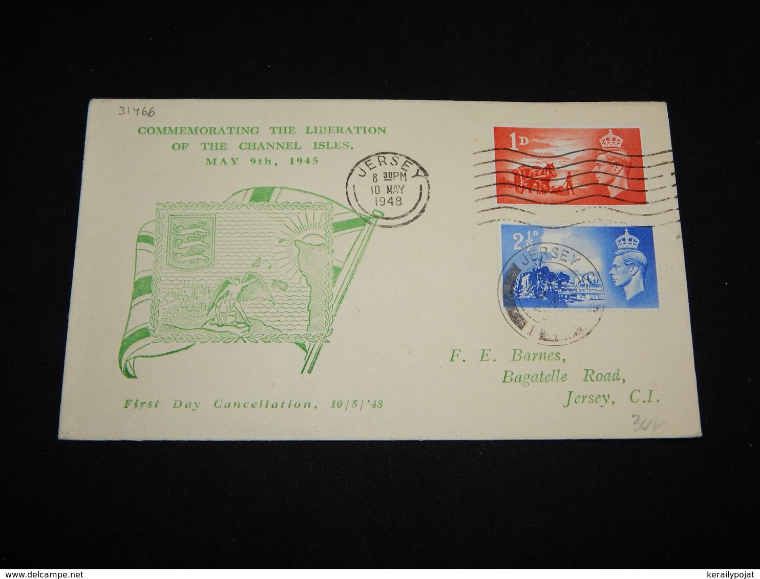 UK 1948 Jersey Liberation Cover__(L-31466) - Lettres & Documents