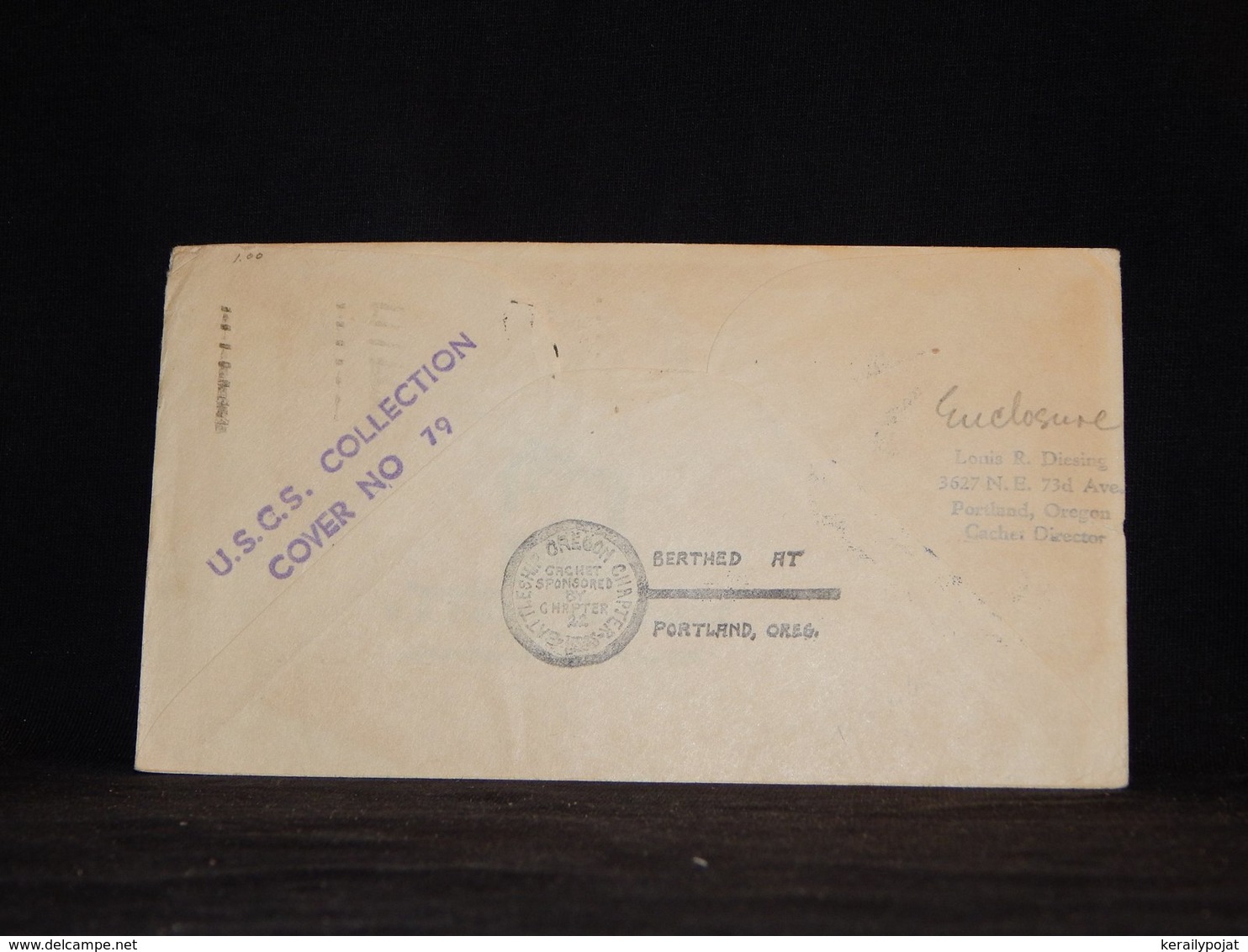 USA 1939 Glasgow M.V. Pacific President Perfin Stamp Cover__(L-34118) - Lettres & Documents