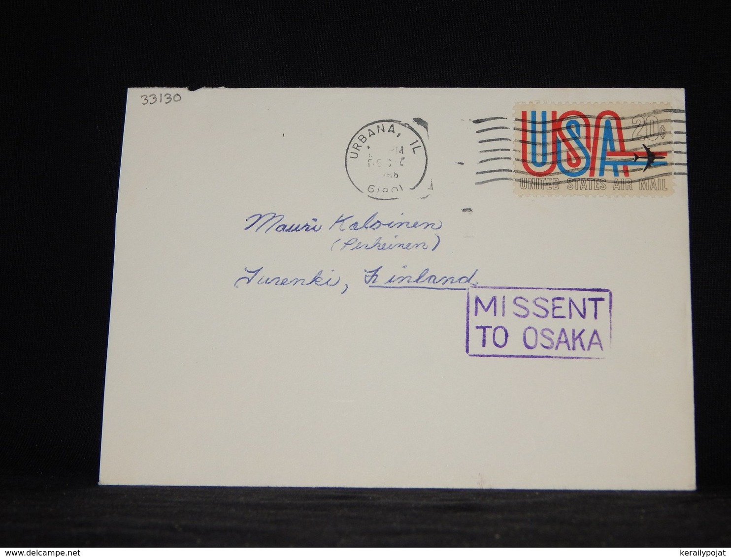 USA 1980's Urbana Missent To Osaka Cover__(L-33130) - Brieven En Documenten