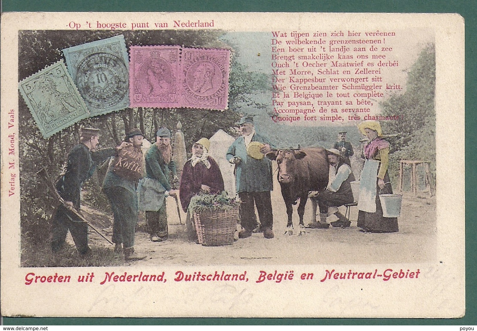 VAALS AACHEN KELMIS ALTENBERG MORESNET  Am Vierlanderblick Douaniers Language Des Timbres Cachet Ambulant Koln Verviers - La Calamine - Kelmis