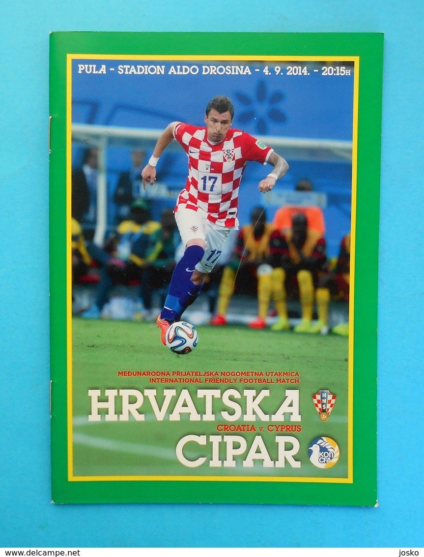 CROATIA Vs CYPRUS - 2014. Friendly Football Match Programme Soccer Fussball Programm Calcio Programma Kroatien Croazia - Livres