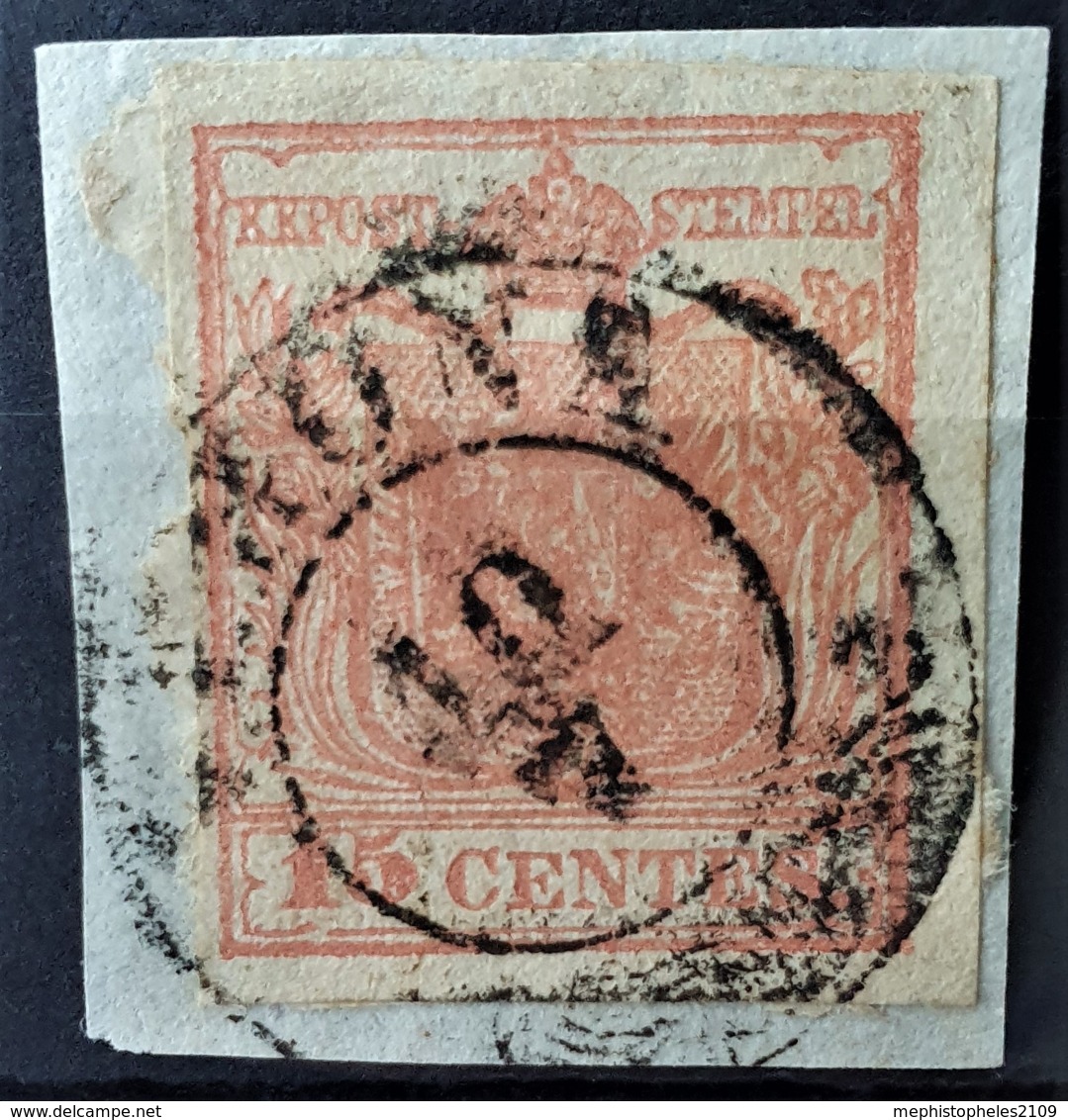 AUSTRIA / LOMBARDO-VENEZIA 1850/54 - VERONA Cancel - ANK LV3 - 15 Centes - Usados