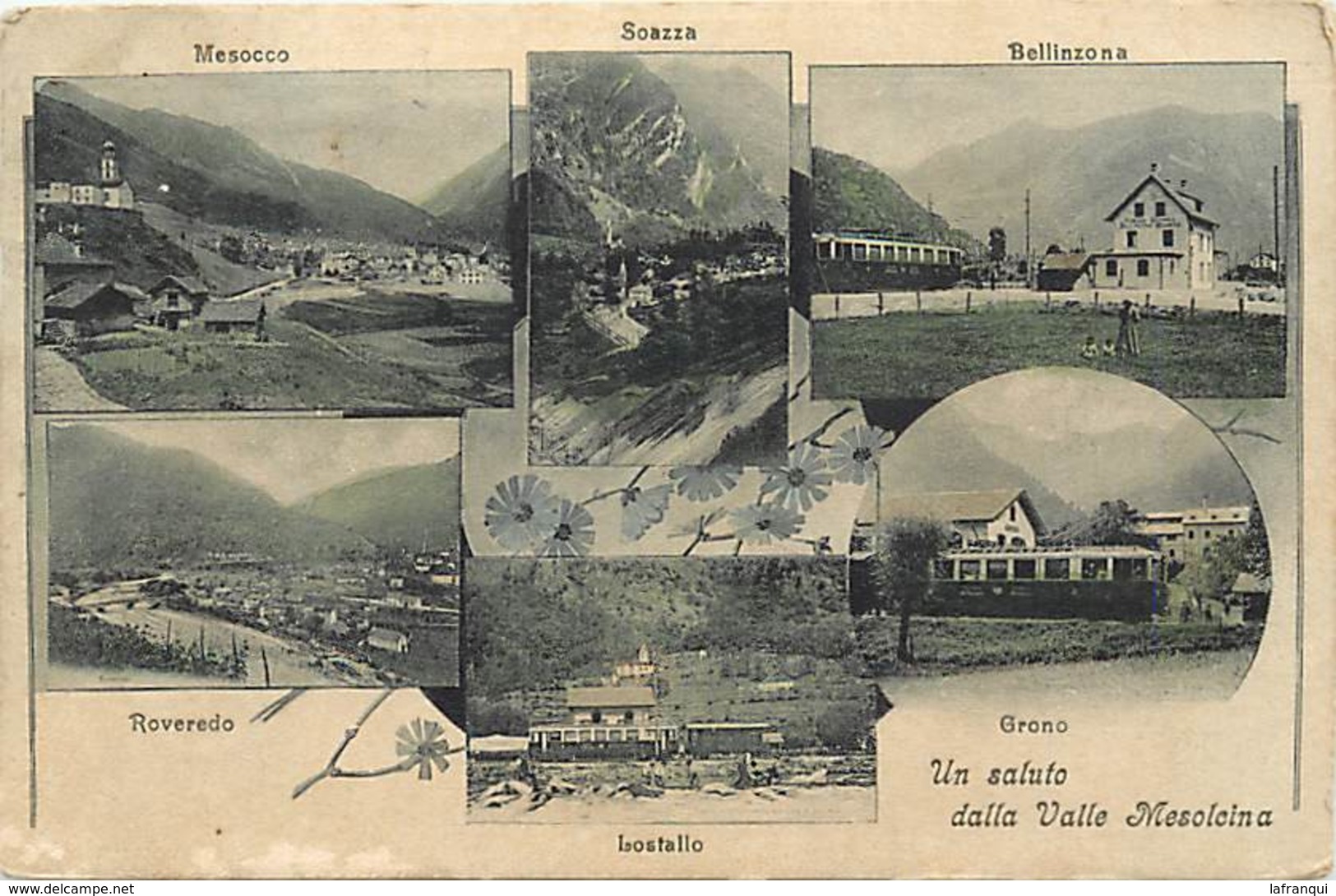 Pays Div- Suisse -ref V503- Un Saluto Dalla Valle Mesolcina -mesocco -soazza - Bellinzona -roveredo -lostallo - Grono - - Grono